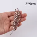 Feather shape rhinestone applique pink crystal hotfix diy clothing shoe accessory 2x9cm - Leaf 5# Water Red