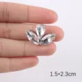 Weißer Kristall Strass Applikation zum Aufbügeln DIY Kleidung Schuhe Dekor 1.5x2.3cm - Stil 66 / Weiß