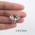 Weißer Strass DIY Applikation Aufnäher glänzendes Kristall Deko Accessoire für Kleidung Schuhe - Stil 69 / Weiß