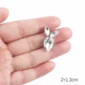 White rhinestone bunny ear applique sparkling crystal DIY craft patch for shoes and clothes - White