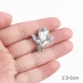 White rhinestone crystal DIY applique flower patch jewelry accessory size 2.3x2cm - 88 White