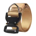 3.8CM durable nylon tactical belt with quick-release alloy cobra buckle for outdoors - 125cm / Khaki