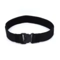Durable heavy-duty 5.5cm black tactical canvas belt with quick-release plastic buckle - 125cm / Black