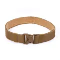 Durable 5.5cm tactical outer belt in coyote brown thickened canvas for outdoor camping - 125cm / Khaki