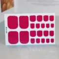 22-count set of glossy hot pink solid color toe nail stickers for easy pedicure - Rose Red (JJ-120) / 22 Stickers Per Sheet