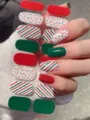 Nahaufnahme von Weihnachts-Nagelstickern mit Zuckerstangen- und Streifenmustern. - Zuckerstangen Stil (SD-005)