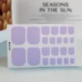 Lavender purple solid color toenail wrap sticker sheet with 22 tips for pedicure - Lavender Purple (JJ-117) / 22 Stickers Per Sheet