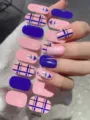 Detail festlicher Weihnachts-Nagelsticker mit Schneemann- und Schneeflocken - Cartoon Schneemann Stil (SD-009)