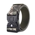 Outdoor tactical nylon belt with quick-release metal buckle, durable camouflage webbing for men. - 125cm / Light Camo Green