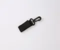 Cinturino in nylon nero con gancio a moschettone in plastica, accessorio portachiavi tattico. - Nero