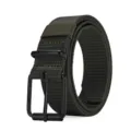Army green tactical nylon webbing belt with matte black pin buckle for outdoor use - 120cm / Army Green