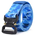 Cinturón táctico de nailon camuflaje azul para niños con hebilla de liberación - 100-135CM / Azul Camuflaje