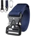 3.8cm tactical nylon belt set with cobra buckle, durable outdoor casual training belt - 125cm / Blue