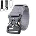 Tactical nylon belt for men with heavy duty metal buckle outdoor casual training gear main - 125cm / Gray