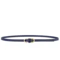 Ceinture fine élégante en cuir PU bleu marine pour femme avec boucle dorée infinie - Bleu / 105cm