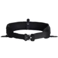 Heavy-duty black tactical girdle belt with quick-release metal buckle for outdoor gear - 125cm / Black