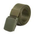 Tactical army green belt with durable plastic buckle and nylon-like woven webbing strap - 125cm / Green