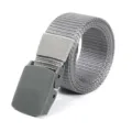 Grey men's tactical nylon web belt with durable plastic buckle for outdoor use. - 125cm / Gray