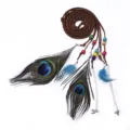 Peacock feather braided hair waist belt bohemian style women decorative accessory boho chic - 167cm / Coffee