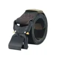 Outdoor tactical nylon belt with quick-release metal buckle, durable camo strap for men. - Jungle Camouflage
