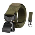 Tactical Nylon Belt Quick Release Metal Buckle Army Green Outdoor Gear Variant Product - Green Belt with Eagle Beak Hook