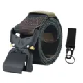Camo tactical belt with quick release aluminum alloy buckle, durable nylon outdoor accessory - Jungle Camo Belt with Eagle Beak Hook