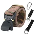 Camouflage tactical nylon belt with quick release metal buckle and tactical accessories set. - CP Camo Belt with Tactical Hook and Horizontal Mount