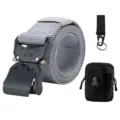 Tactical belt set with quick release metal buckle, nylon webbing, pouch and hook for outdoor. - Grey Belt with Tactical Hook and Pouch