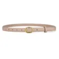 Women's thin leather belt with stylish metal buckle, casual dress waist accessory. - 100cm / Beige