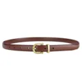 Damen schmaler brauner Ledergürtel mit goldener Hufeisen-Metallschnalle für Jeans Freizeit - 100cm / Camel