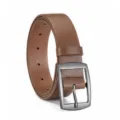 Men's brown faux leather belt with metal pin buckle, stylish casual waist belt variant. - Style E Khaki