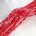 4mm red AB crystal bicone glass beads for DIY jewelry making and accessories - 4mm Approx 70 Pieces/Strand / Big Red AB
