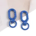 Mousquetons à ressort pivotants en alliage bleu pour porte-clés DIY et anneaux de sacs. - Bleu