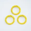Yellow spring ring snap hook detail showing smooth glossy metal finish for bag and key accessories - Style 18 (20mm) / 1 Piece