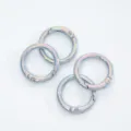 AB color metal spring rings, open round spring clasps for jewelry making and keychain accessories. - Style 04 (20mm) / 1 Piece/Pack