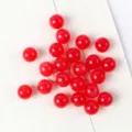 Detailed close-up of bright red acrylic beads with glossy imitation cat eye finish for DIY beading - 13 (Red Imitation Cat Eye)
