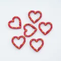 Red heart spring rings for DIY jewelry making, metal heart clasps for keychains and bag accessories. - 09