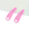 Detailansicht rosa Metall-BB-Haarspangen mit Schalenpads, perfekte DIY-Haaraccessoires für Kinder. - 10er Pack / 11 Leuchtendes Rosa