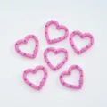 Pink heart spring snap hook DIY jewelry accessories connector ring, glossy metal crafted. - Symmetrical Black (07)
