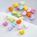 Macro view of colorful heart-shaped alloy beads for DIY jewelry making - 02# Heart