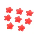 Perline di fiori di giglio in acrilico opaco rosso per dettagli di collana fai da te. - 200 Pezzi/Confezione / Rosso