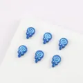 Blue lollipop alloy beads detail view, perfect for DIY jewelry crafting, handmade bracelets and keychains. - 13
