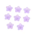 Perline di fiori in acrilico opaco viola vista dettaglio, ideali per gioielli fai da te e collane. - 200 Pezzi/Confezione / Viola