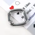 Dettaglio di un anello a molla quadrato in lega d'argento lucido per ferramenta di borse - Square Shape (05# Silver Square)