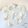 Close-up detail of irregular square baroque pearl beads showing texture and size specs. - Square Irregular Style / 12 Pieces/Pack / White