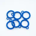 Blauwe ronde veerring karabijnhaken met oogje, metalen DIY sleutelhanger hardware accessoires. - 16