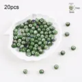 Set of 20pcs 8mm green kiln change ceramic glaze beads for DIY jewelry bracelet making - Beaded Style (14#)