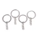 Anneaux de clés en métal avec petite chaîne, parfaits pour l'artisanat de porte-clés DIY. - K Blanc/Argent