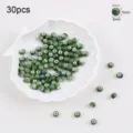 30pcs 6mm green kiln-changed ceramic beads with 3mm hole for DIY jewelry projects - Beaded Style (13#)