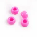Gros plan de perles en acrylique rose vif, perles barils a grand trou pour creation bijoux. - 50 Pièces/Pack (6x9mm) / Rose rouge
